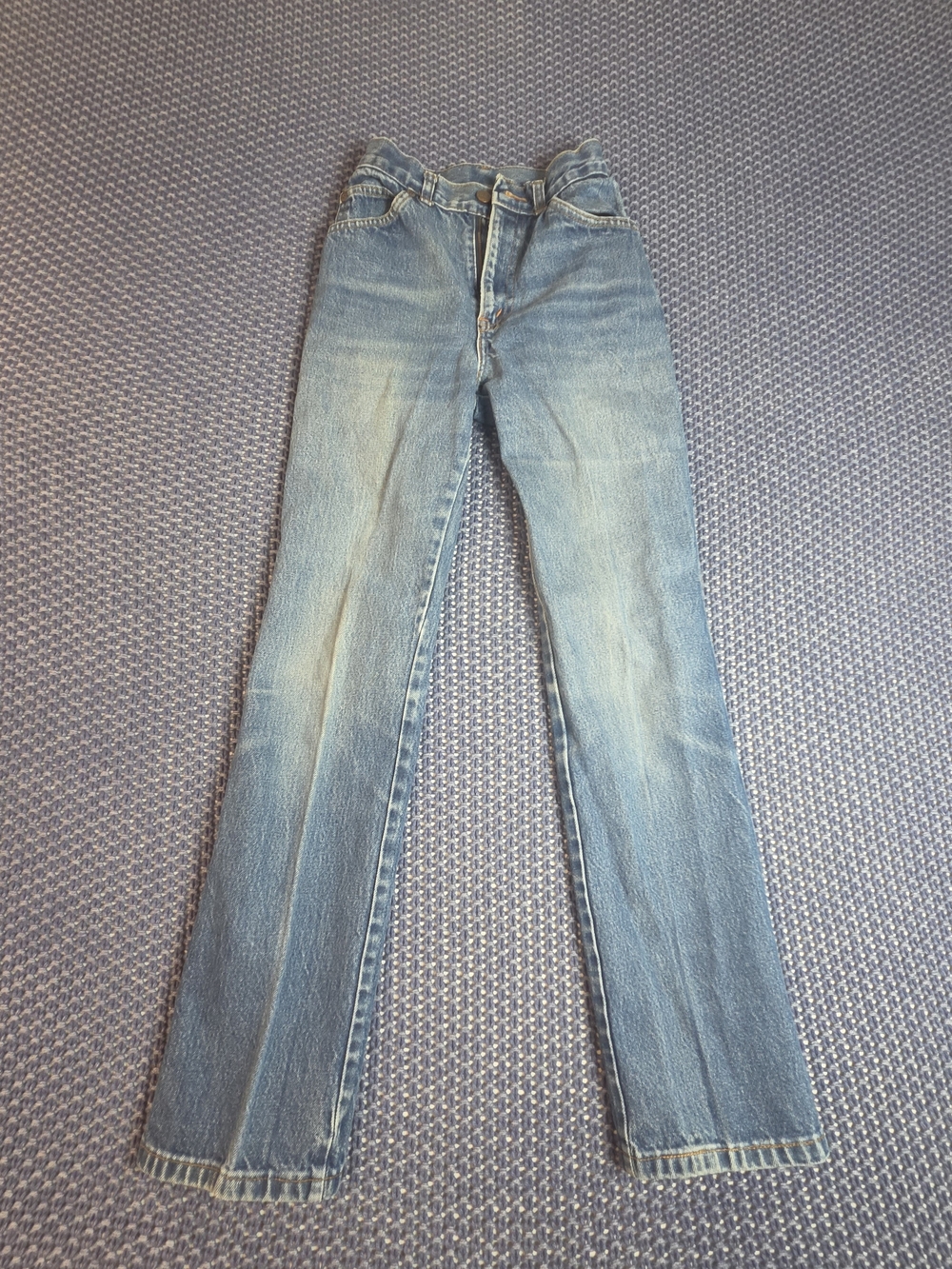 Vintage chic Faded Blue Straight-Leg Women's Jeans #0349